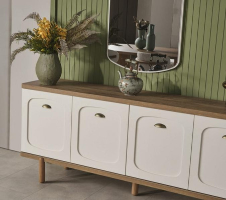 Comò Buffet Lowboard Comodini Armadi Miroir 200x45x86cm