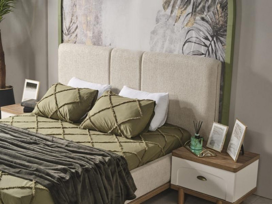 Ensemble de chambre complet avec 2 tables de nuit et armoire moderne