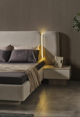 Lit 2x tables de nuit 3 pz. Ensemble de chambre à coucher design moderne meubles de luxe
