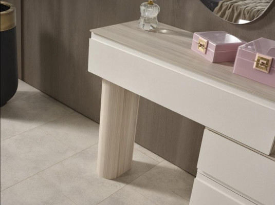 Ensemble de coiffeuse de luxe avec miroir design en 2 pièces