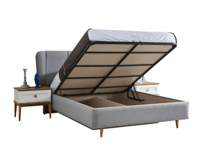 Ensemble de chambre à coucher de 6 pièces avec lit double, armoire moderne et tables de nuit