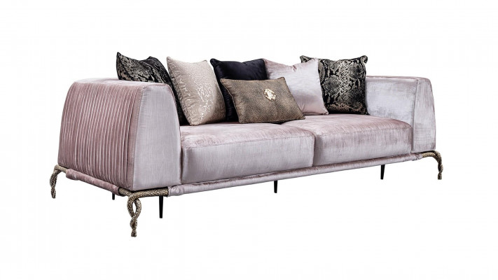 Canapé trois places avec coussins de paysages pour salon 230cm