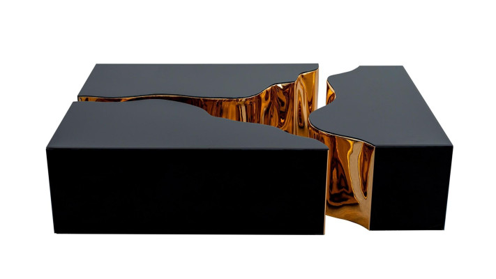 Ensemble de meubles pour salon avec canapé, lampe, miroir et pouf de 7 pièces