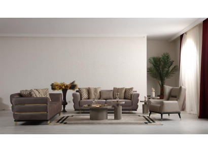 Meubles de salon Canapé Relax Groupe de tapisserie Paysage ensemble de canapés de 4 pièces