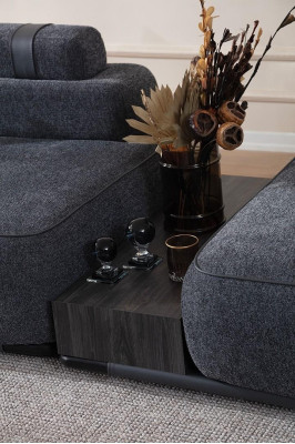 Canapé moderne trois places pour salon avec rembourrage au design inclusif et confortable