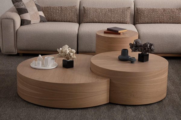 Table basse salon table rembourrée table d'appoint 3 pièces