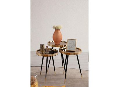 Table de luxe en acier inoxydable pour le salon