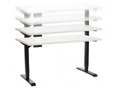 Bureau élégant noir et blanc réglable en hauteur