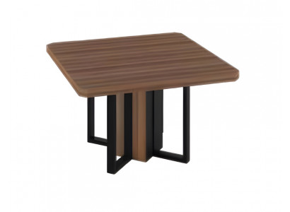 Table de conférence design marron petite table carrée en bois