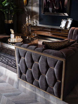 Canapé moderne 2 places salon luxe design bois meubles rembourrés tissu nouveau