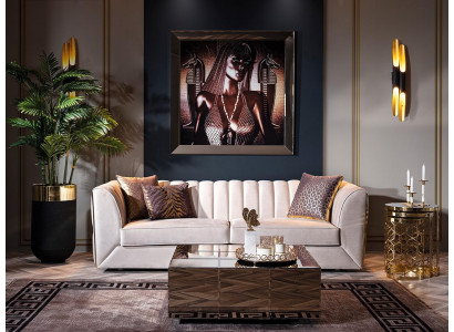 Canapé moderne élégant de luxe 3 places, meubles en bois, tissu rembourré neuf