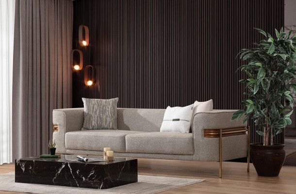 Canapé moderne trois places en tissu