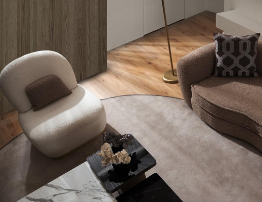 Fauteuil en tissu 1 place canapé rembourré design luxe classique moderne