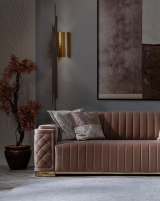 Jeu de canapés 3+3+1 places Design Canapé Nouveau Fauteuils Canapé Moderne Luxe