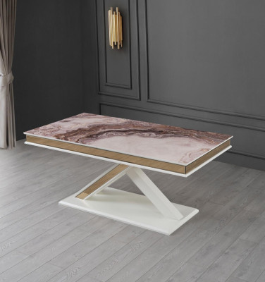 Table à manger de luxe Table extensible en bois Design moderne pour salle à manger Nouveau