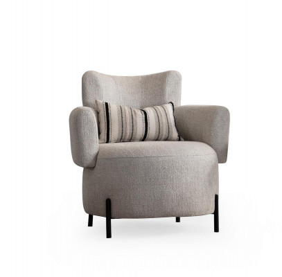 Fauteuil de luxe nouveau revêtement design salon moderne bois textile nouveau