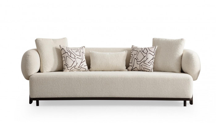 Canapé moderne 3 places en tissu et bois de luxe neuf