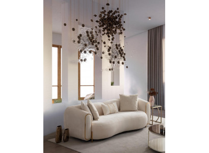 Canapé de luxe pour 3 personnes beige design moderne