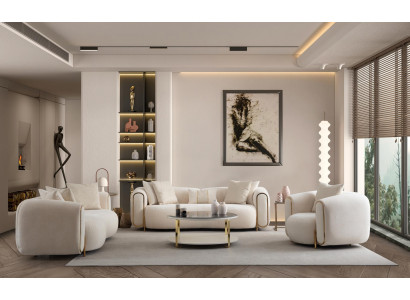 Jeu de canapés 3+3+1 places Design Canapé Fauteuils Moderne Luxe Nouveau