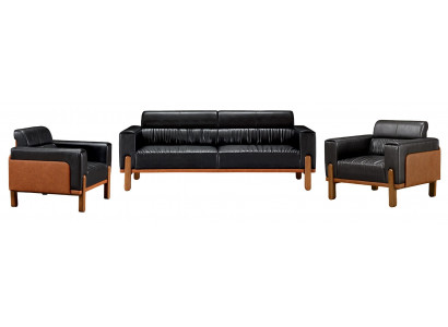 Ensemble de salon 3 pièces canapé 1+1+2 places fauteuil en cuir relax moderne nouveau