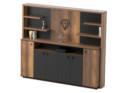 Mobilier de bureau armoire marron gris