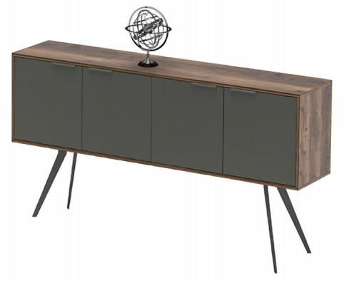Buffet rectangulaire en bois gris marron pour bureau et salon