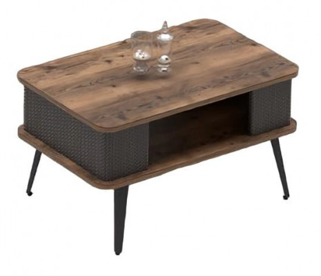 Ensemble de bureau table basse table mobile en bois marron noir