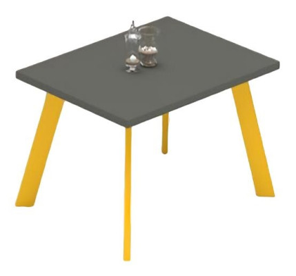Table basse de bureau chambre de travail salle jaune gris bois table basse