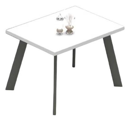 Table basse de café table d'appoint bureau blanc gris