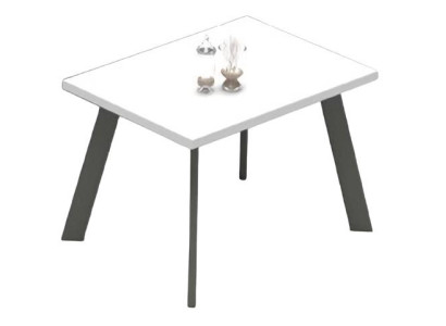 Table basse de café table d'appoint bureau blanc gris