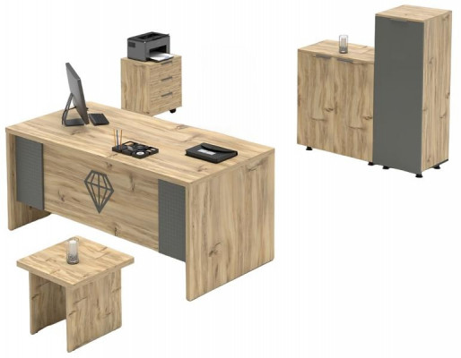 Armoire de bureau à double porte en bois