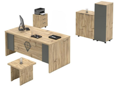 Armoire de bureau à double porte en bois