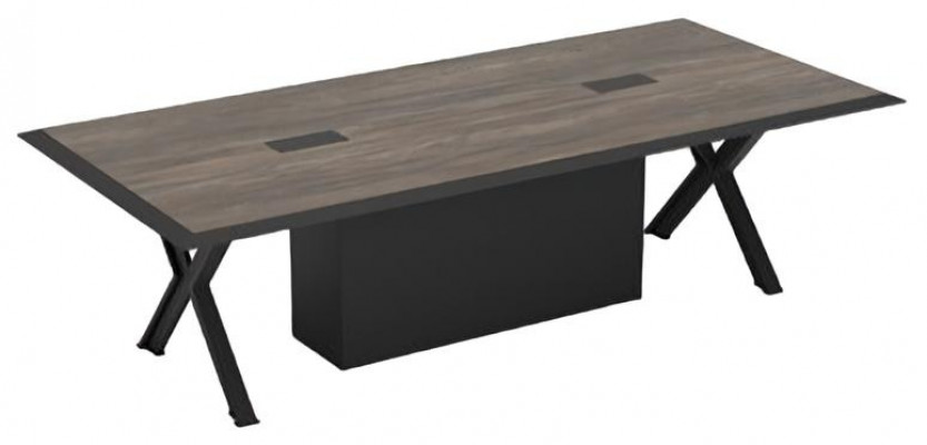 Bureau rectangulaire de bureau gris noir en bois