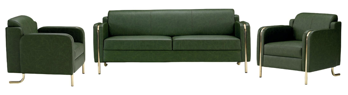 Jeu de canapés en cuir de luxe de 3 pièces pour le salon