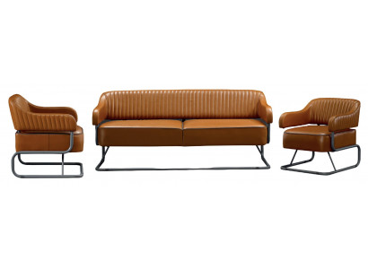 Ensemble de canapé de luxe 3+1+1 places canapé fauteuil tapissé salon bois neuf