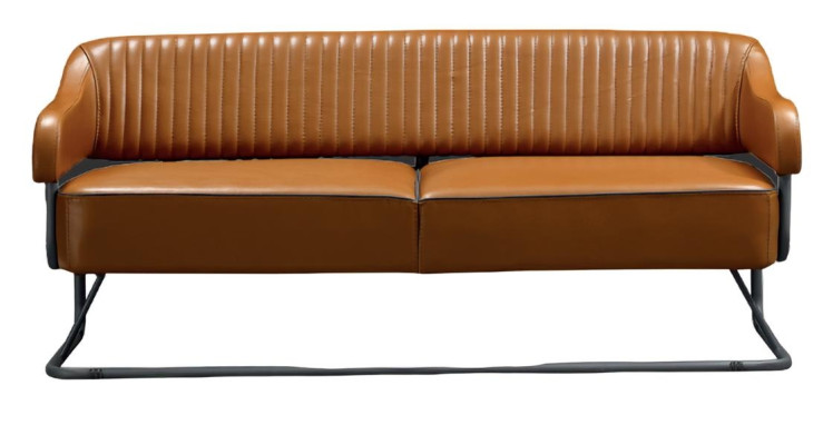 Canapé 3 places JV Muebles design moderne en cuir et bois