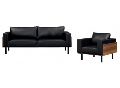 Canapé 3+1 places, fauteuil rembourré, luxe, cuir