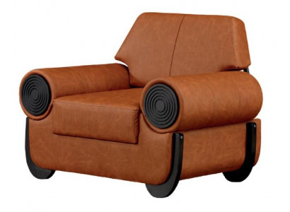 Fauteuil moderne rembourré orange de luxe en bois pour salon d'une seule couleur esthétique élégance