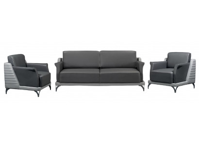 Ensemble de canapés 3 pièces 3+1+1 fauteuil en cuir canapé rembourré salon