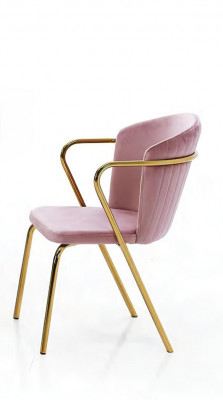 Chaise de salle à manger fauteuil chaise de salon rose or acier inoxydable