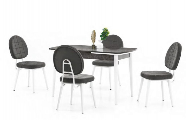 Chaise de salle à manger, fauteuil, chaise de salon noire et blanche en bois