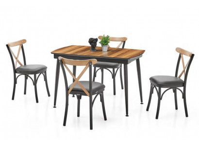 Chaise de salle à manger chaise de salon chaise en bois avec assise rembourrée noire