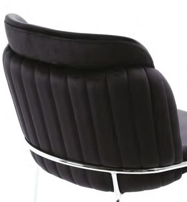 Table à manger extensible effet marbre brillant chaises noires métal salle à manger