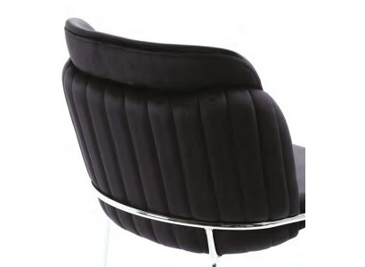 Table à manger extensible effet marbre brillant chaises noires métal salle à manger