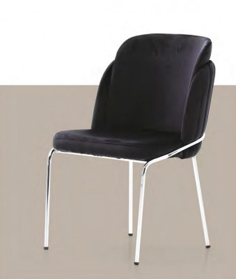 Chaise de salle à manger Chaise de salon Chaise rembourrée avec pieds en métal Noir