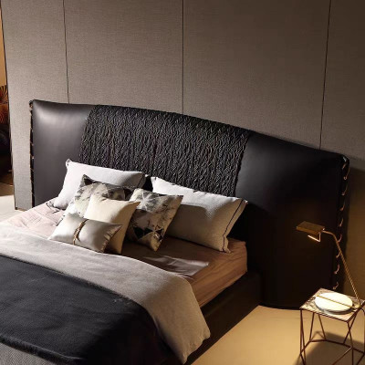 Lit noir moderne, rembourré, luxueux, exclusif