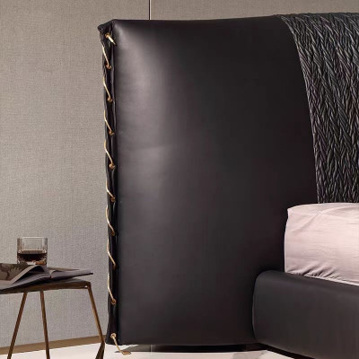 Lit noir moderne, rembourré, luxueux, exclusif