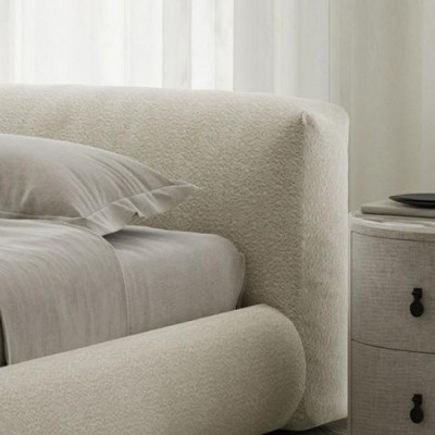 Lit rembourré gris élégant au design moderne