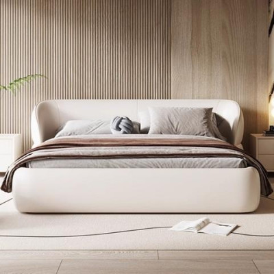 Canapé moderne avec fonction lit en tissu gris élégant
