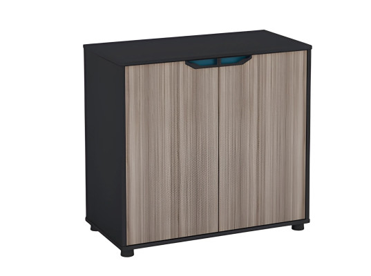 Commode en bois brun et noir avec portes modernes pour bureau